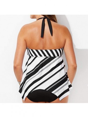 Racing Women Two Piece Swimsuit Tankini Sets Bikini Swimwear with Boy Short Bathing Suits Top Plus Size Beach Sets B White - ...