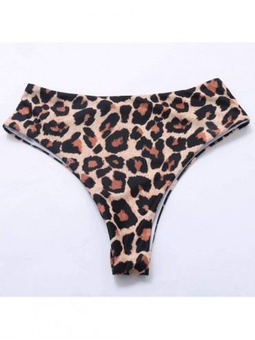 Sets Women Leopard Print High Waisted Cheeky Bikini Bottom 2 Piece Bathing Suit - Leopard-1 - CU18O8K8T9T $25.22