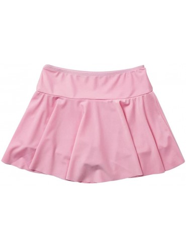 Bottoms Women's Skirted Bikini Bottom High Waisted Shirred Swim Bottom Ruffle Swim Skirt - Pink - CB18TTHL78S $22.29