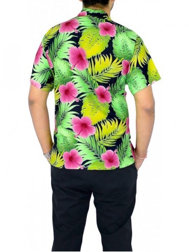 Cover-Ups Men's Hibiscus Flower Front Pocket Short Sleeve Hawaiian Shirt Women Casual Dress Short Kimono Cardigan Work from H...