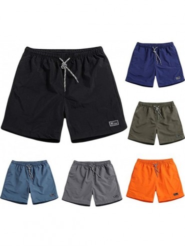Racing Men's Swim Trunks Quick Dry Bathing Suits Sports Beach Shorts Board Shorts - Gray - C918QQ2YAYH $14.38
