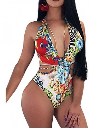 Sets Women's Padded One Piece Monokini Swimsuit Leopard Snakeskin Printed Bathing Suit with Cover Up - Onepiece-p19 - CZ18E38...