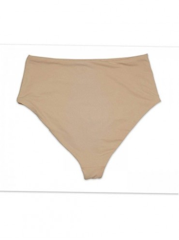 Bottoms Seamless Moderate Coverage High-Waist Bikini Bottom Bathing Swimsuit for Women - Blush - CS18QW2CYY4 $24.48