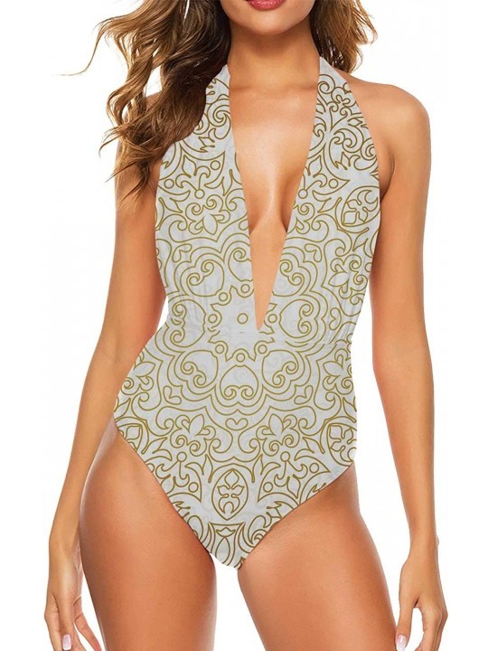 Bottoms Wooden Ocean Dock in Summer Vacation Res Swimsuit Bathing Suit High Waisted XL - Color 26 - CZ190O6ULMQ $35.41