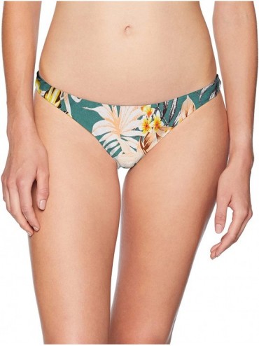 Bottoms Women's Skimpy Hipster Bikini Swimsuit Bottom - Dark Teal//Tropical Oasis - CB18I8MNRE3 $47.49