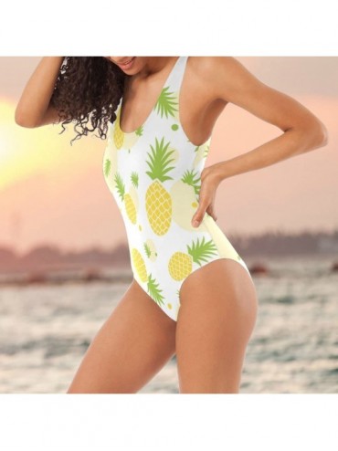 One-Pieces Leopard Patternone Piece Bathing Suits for Women Sexy Swimsuits - Pineapple02 - CS18E7ODSH4 $19.50