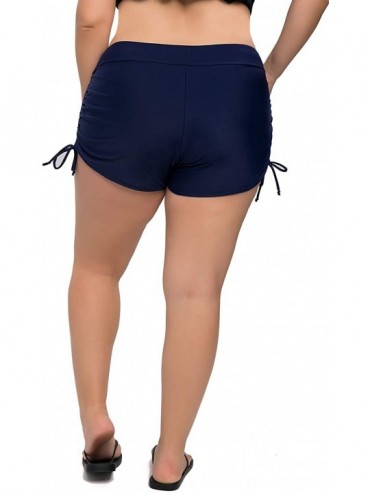 Bottoms Women's Swim Shorts Boyleg Draw String Tankini Swimsuit Bottom - Navy*plus Size - CD18H8MICXU $15.41