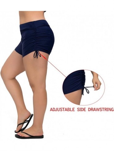 Bottoms Women's Swim Shorts Boyleg Draw String Tankini Swimsuit Bottom - Navy*plus Size - CD18H8MICXU $15.41