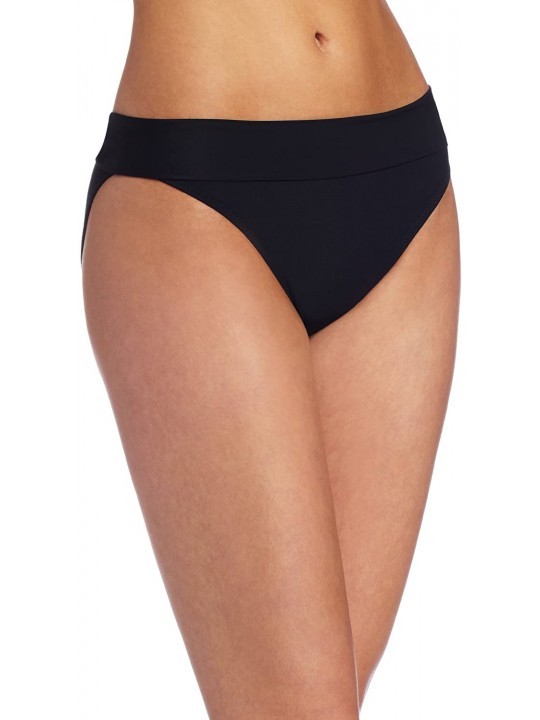 Bottoms Women's Gathered Foldover Swimsuit Bottom - Basic Black - C4116UT4A1V $32.00