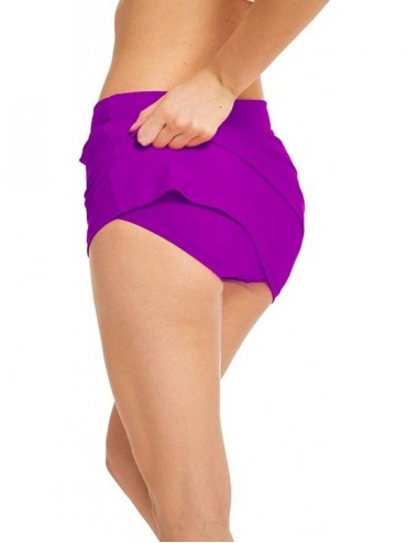 Tankinis Swim Skirt Bottoms for Women Bikini Skirted with Pocket Slimming Swimwear - Purple - CS18OWS6D68 $16.66