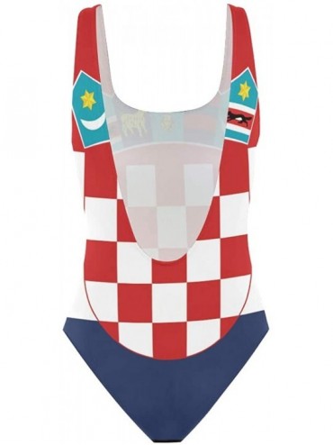 One-Pieces Womens Swimsuits Colombian Flag One Piece Tankini Girls Monokini - Croatian Flag - C118R2MCCIN $22.21