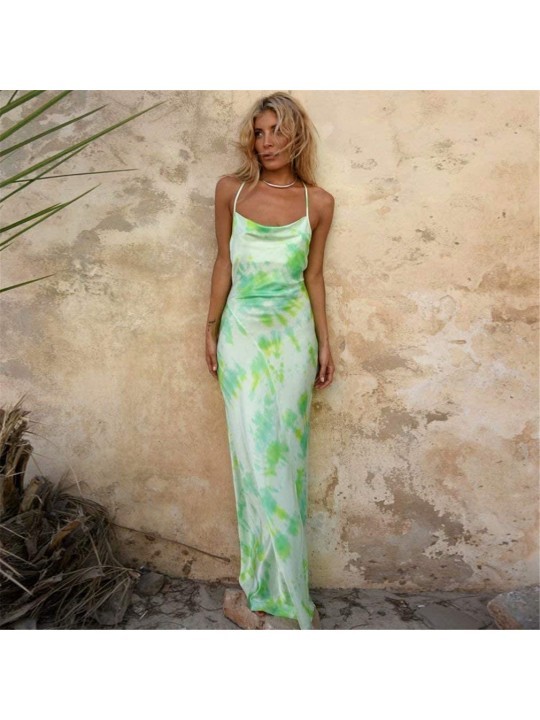Cover-Ups Women's Summer Casual Slim Dress Beach Cover Up Long Cami Maxi Dresses - S - CB190NDH34E $18.18