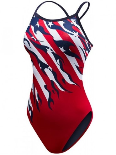 Racing Women's Allegiance Diamond Fit Swimsuit - 636 Red/White/Blue - CO12N1EP7HO $93.52