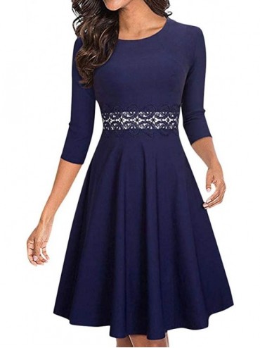Racing Womens Dresses-Women's Half Sleeve Cocktail A-Line Embroidery Cocktail Party Wedding Guest Dress - Navy - CP18TWILIWS ...
