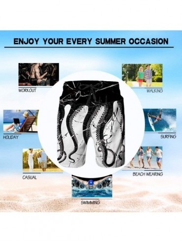 Board Shorts Breathable Men's Big &Tall Swim Trunks Board Shorts for Beach Outdoor Sport - Black Scottie Dog - CV18QDSTNLK $3...