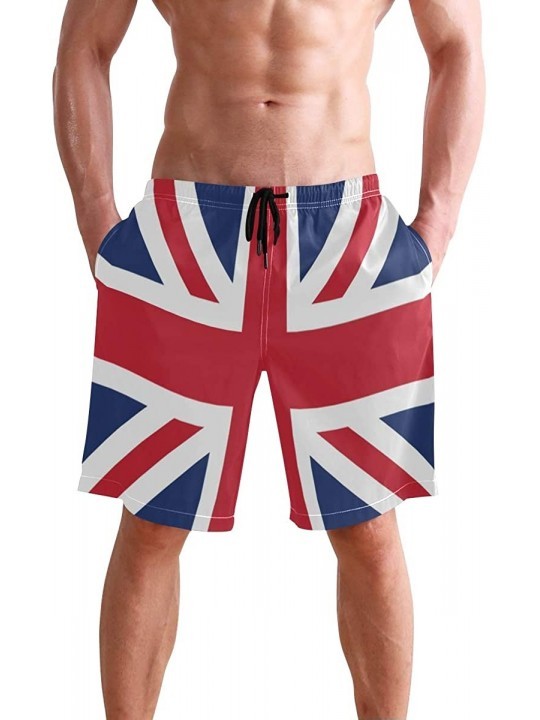 Board Shorts Men's Swim Trunks African American Women with Purple Hair Quick Dry Beach Board Shorts with Pockets - British Fl...