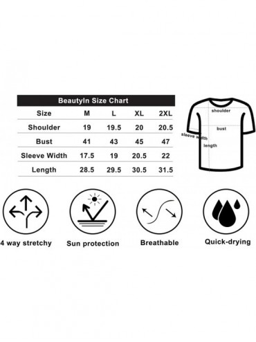 Rash Guards Men's Breathable Rashguard Sport Tee Short Sleeve Loose Fit Swim Shirt - Splice Black - CR18D7UWENT $12.60