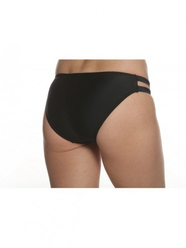 Bottoms Juniors Side Strap Bikini Swim Bottom - Black - CW18EHHKU8L $28.92
