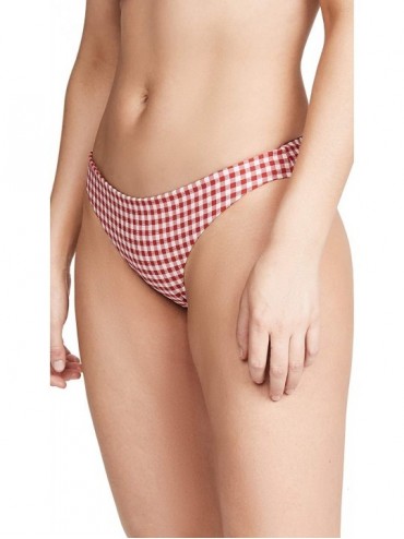 Tankinis Women's Lily Bikini Bottoms - Gingham Haute Red - C418RA4ZDWH $48.61