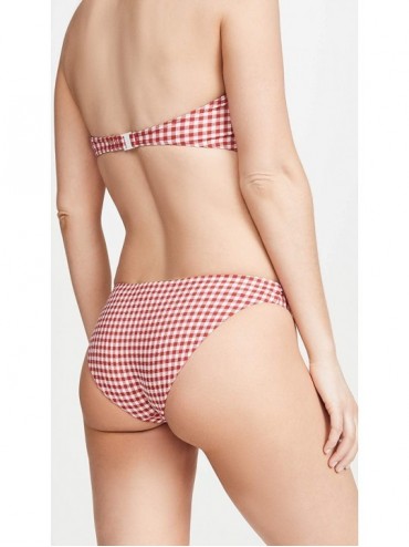 Tankinis Women's Lily Bikini Bottoms - Gingham Haute Red - C418RA4ZDWH $20.36