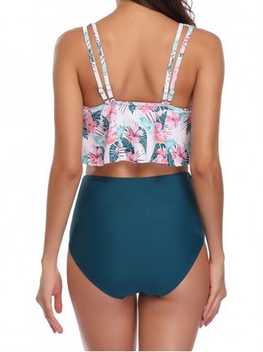 Sets Women's Swimsuits High Waisted Bikini Swimsuit Two Pieces Bathing Suits - Dark Green - CG18SYC2ORZ $16.51