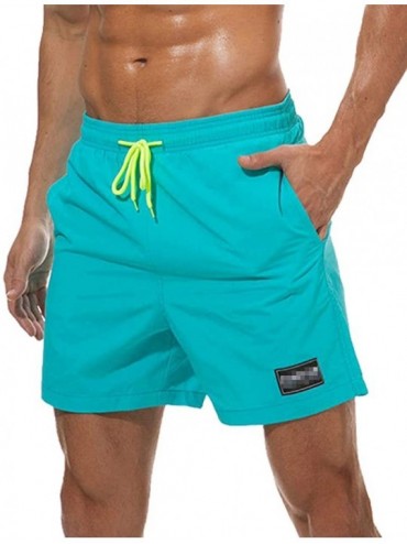 Board Shorts Mens Beach Shorts Swimsuit- Quick Dry Swim Trunks Swimwear with Mesh Lining - Sky Blue - CT18G7ZKW57 $35.80