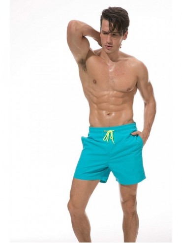 Board Shorts Mens Beach Shorts Swimsuit- Quick Dry Swim Trunks Swimwear with Mesh Lining - Sky Blue - CT18G7ZKW57 $18.37