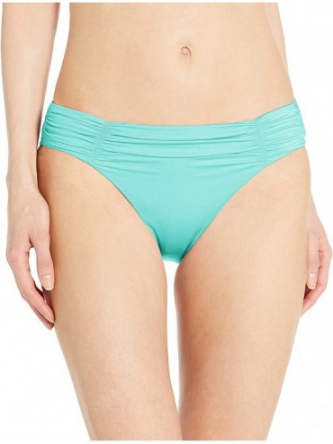 Tankinis Women's Gathered Front Retro Pant Bikini Bottom Swimsuit - Seafolly Antigua Blue - CR18Z3S5N9E $94.21