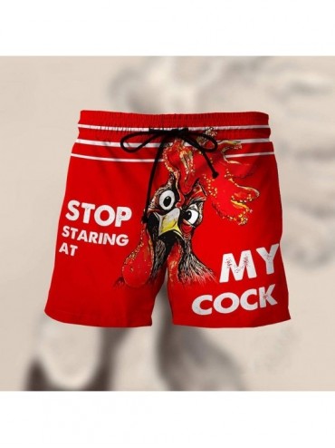 Board Shorts Men's Drawstring Special Cock Print Beer Festival Beach Casual Trouser Shorts Pant Stop Staring at My Cock Swim ...