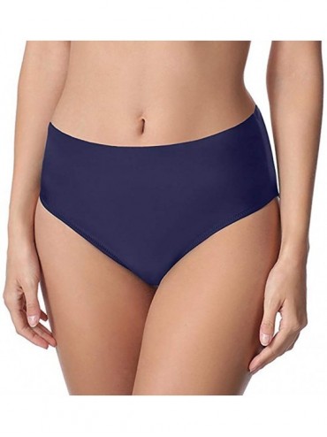 Bottoms Women Sexy High Waisted Swim Shorts Lace Strappy Sides Swim Bottom Swimwear Briefs - Blue2 - C019CIORDCN $14.50