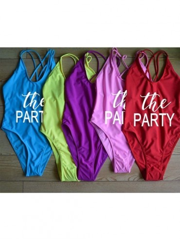 One-Pieces Wife of The Party Swimsuit Bridal Wifey Bride Swimming Costume Monokini Swim 90S 80S Strappy Back Personalised - T...