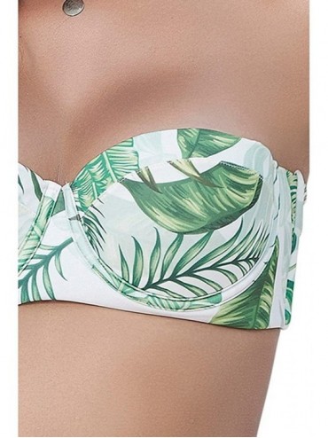 Tops Bandeau Underwire Bikini Top - Rainforest - C7185IUO0LQ $23.94