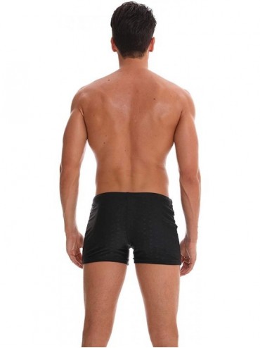 Briefs Mens Swimsuits Swim Trunks Short Swimming Boxer Briefs - Quick Dry Mesh Lining - 0 Black - C718N0CLO09 $15.62