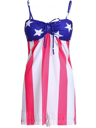 Racing Womens Tankini Swimsuit with Shorts American Flag Bikini Top Tummy Control Swimwear Monokini Bathing Suit 2019 Blue - ...