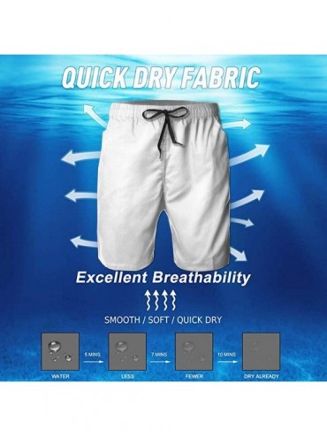 Board Shorts Men's Quick Dry Printed Short Swim Trunks 2 Pockets No Mesh Lining Swimwear - Green Cactus - CS190SIQ2GZ $26.00