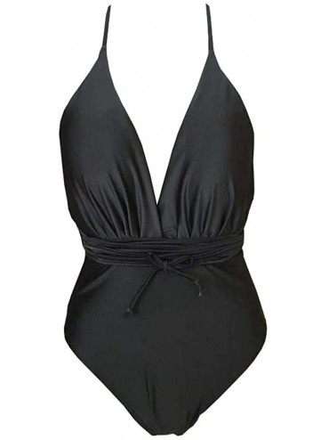 Sets Women's Bikini Padded Push-Up Bra Bandage Swimsuit Beachwear Swimwear Bathing Swimsuits - Black - CG195R8A682 $45.98