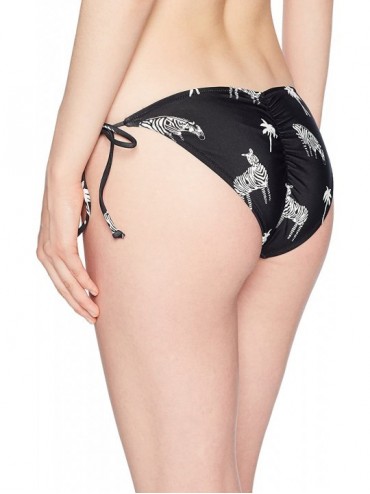 Tankinis Women's Z for Zebra Tie Side Bikini Bottom - Black - C21839OLMCO $21.27