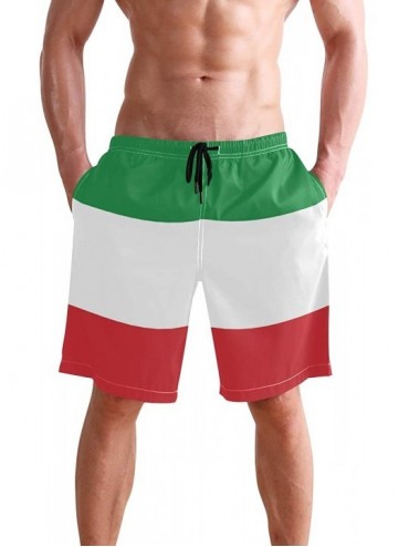 Board Shorts Men's Quick Dry Swim Trunks with Pockets Beach Board Shorts Bathing Suits - Italian Flag - CL195W3IZ5H $33.46