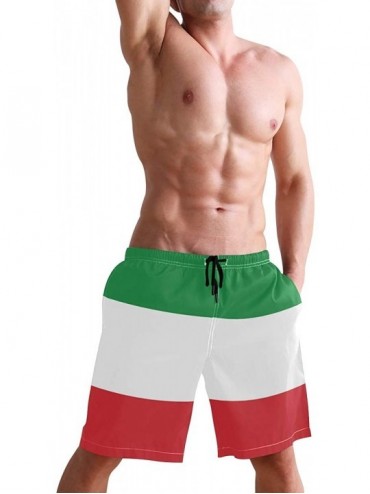 Board Shorts Men's Quick Dry Swim Trunks with Pockets Beach Board Shorts Bathing Suits - Italian Flag - CL195W3IZ5H $33.46