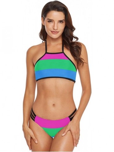 Sets Women's Halter Bikini Swimwear High Neck Two Piece Bikini Swimsuits - Color16 - CR1905U7O7T $55.11