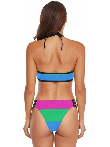 Sets Women's Halter Bikini Swimwear High Neck Two Piece Bikini Swimsuits - Color16 - CR1905U7O7T $30.95