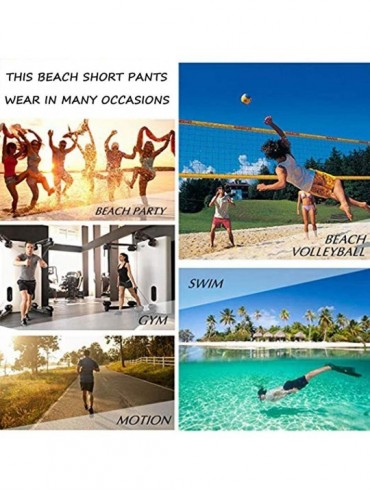 Board Shorts Men's Adjustable Drawstring Elastic Waist Swim Trunks Beach Shorts - Blue Bigfoot - CA19CKTGL7R $25.19
