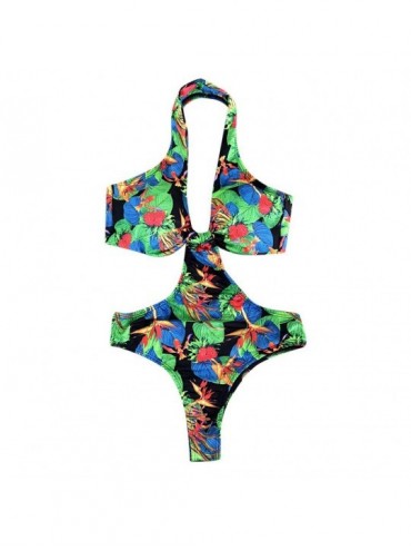 Sets Women's Sexy Summer Swimsuit Bikini Conjoined Swimsuit Bikini - Green - CA196XO4M7Q $13.49
