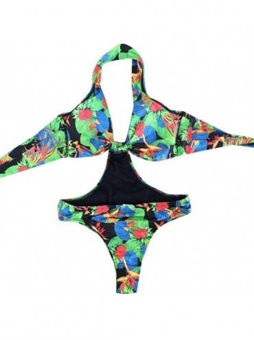 Sets Women's Sexy Summer Swimsuit Bikini Conjoined Swimsuit Bikini - Green - CA196XO4M7Q $13.49