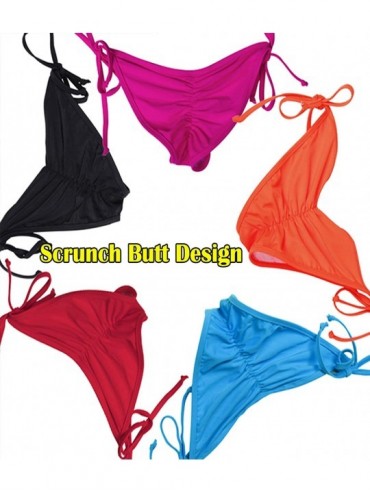 Bottoms Womens Swimwear Sexy Tie Side Sweet Heart Brazilian Bikini Bottom Hipster Swimsuit Beachwear Swimwear - 1 Red - CL183...