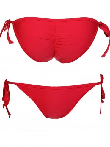 Bottoms Womens Swimwear Sexy Tie Side Sweet Heart Brazilian Bikini Bottom Hipster Swimsuit Beachwear Swimwear - 1 Red - CL183...