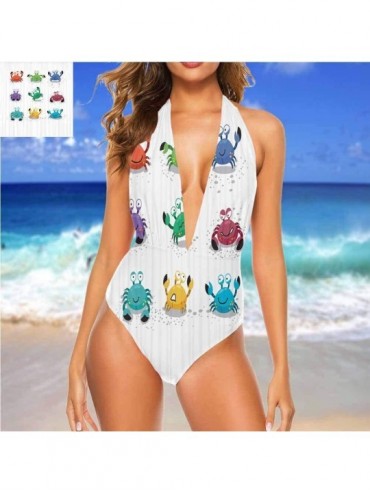 Cover-Ups Thong Triangle Bikini Set Cheerful Smiling Characters for You or As A Gift - Multi 15 - C119CA4WZD3 $32.35