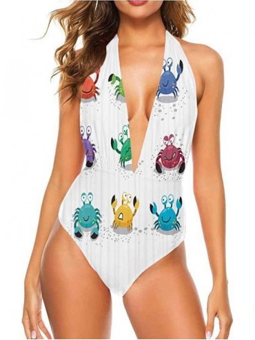 Cover-Ups Thong Triangle Bikini Set Cheerful Smiling Characters for You or As A Gift - Multi 15 - C119CA4WZD3 $32.35