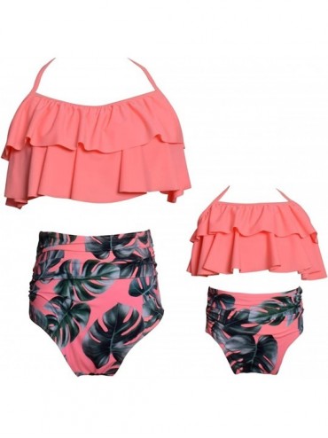Sets Women's High Waisted Bikini Swimsuit Two Piece Bathing Suit Top With Swim Bottom - C-orange - CB18QY9TR58 $27.49