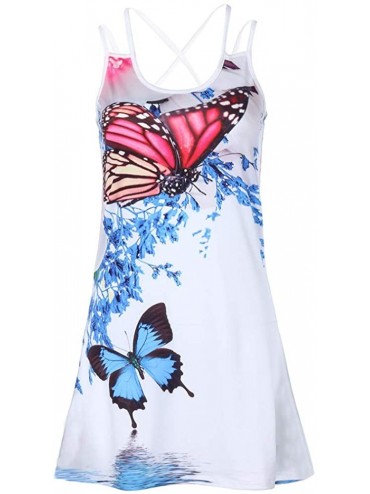 Cover-Ups Women's Summer Sleeveless Mini Dresses Vintage 3D Floral Print A Line Beach Tank Top Dress Sundress for Women 12 - ...